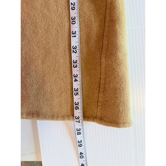 Kenar Neutral Tan Wool Blend Dress  Minimalist Crêpe/Tan Sleeveless Midi Career - Picture 9 of 10